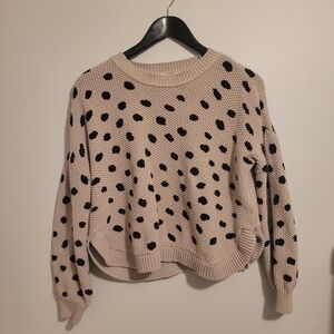 Polka Dot Sweater - Cream and Black